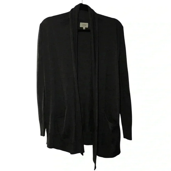 Wilfred Flaubert Wool Long Sleeve Dark Gray Open Cardigan Sweater Size XS - Picture 2 of 7
